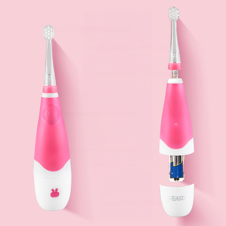 SEAGO Cepillo Dental Sónico Infantil, Color Rosa, 1xAA 1,5V (no incluido), 4 Puntas de Repuesto, SG-902 Rosa