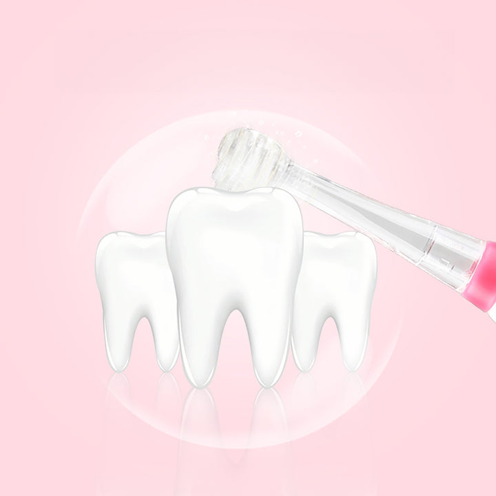 SEAGO Cepillo Dental Sónico Infantil, Color Rosa, 1xAA 1,5V (no incluido), 4 Puntas de Repuesto, SG-902 Rosa