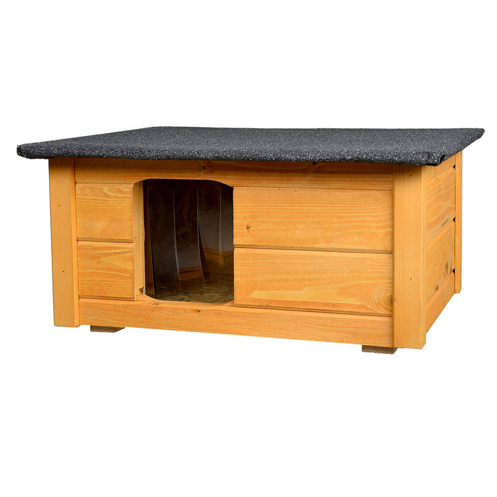 Woodok Caseta para perros y gatos, Aislada, Madera de abeto