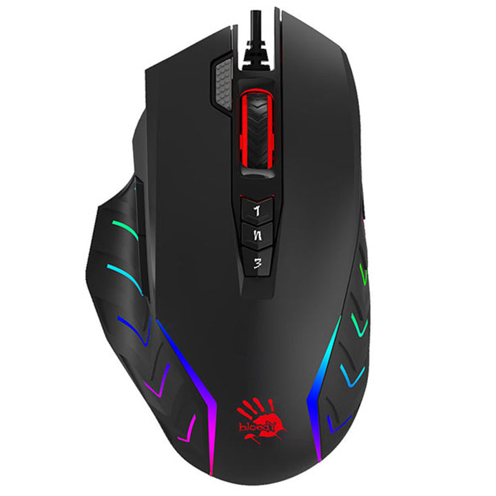 A4TECH Ratón para juegos, USB, 8000 DPI, deslizadores metálicos, J95 RGB Pixart (Activado)