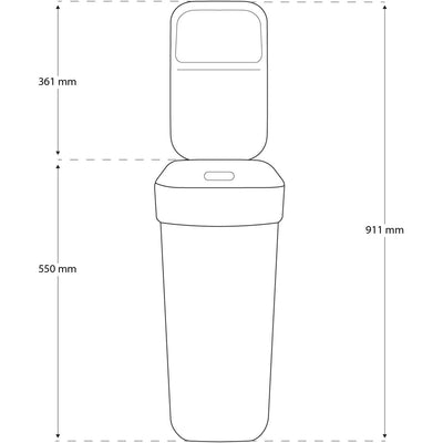 Curver Cubo de Basura, Papelera para Reciclar, 30 litros, Color Blanco