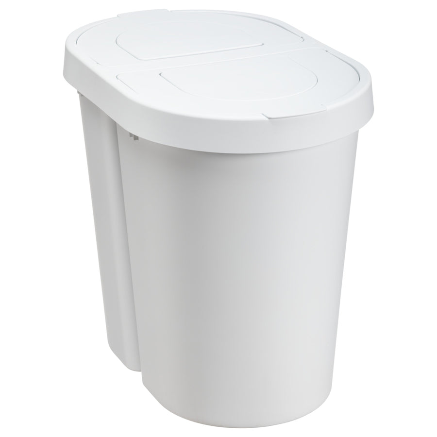Papeleira com tampa basculante Plast Team Seattle, dupla, branca, 2 x 25 l