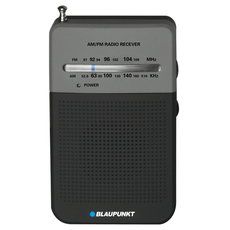 Rádio de bolso portátil Blaupunkt, FM/AM, antena telescópica, preto, PR3BK