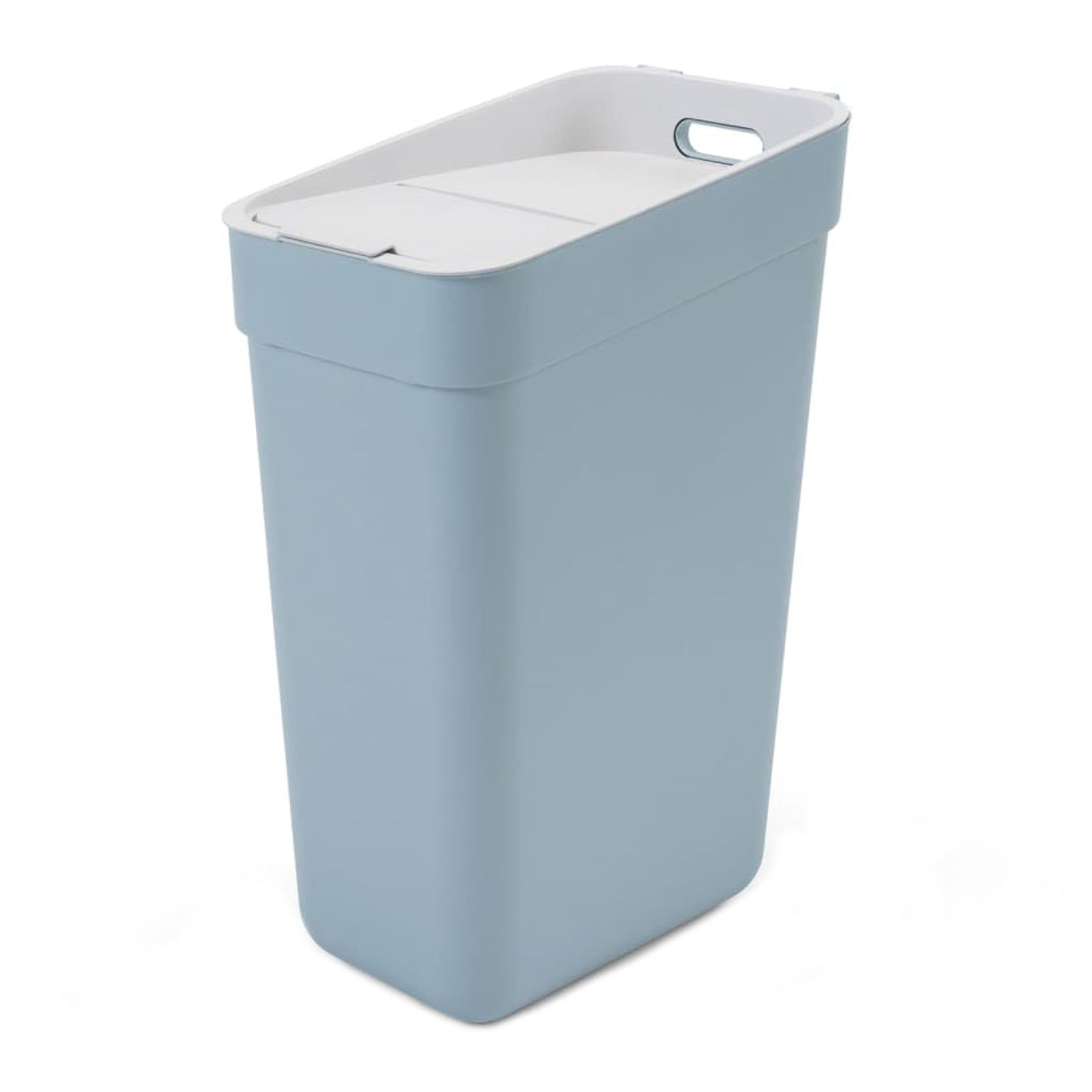 Curver Papelera para reciclar, Cubo de basura de 30 litros, Color gris-azul