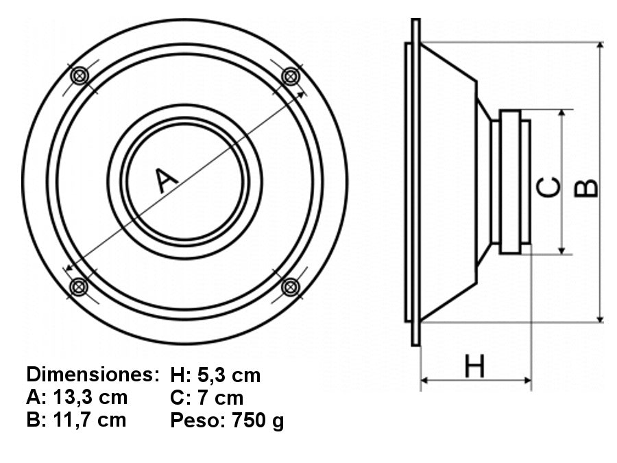 Alto-falantes para carro Peiying PY-1310C 13cm 60W originais