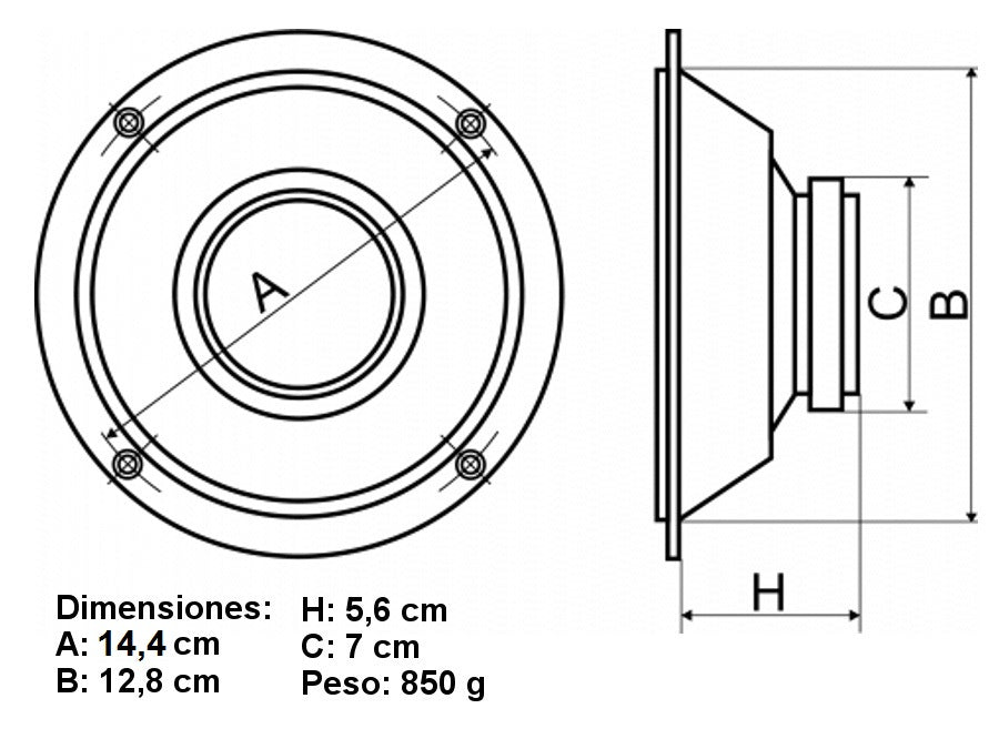 Peiying Altavoces de dos vías para coche de 6,4 pulgadas y 80 W PY-1610C